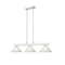 Z-Lite Cobalt Billiard, 3-Light, 14 In.W x 46 In.L x 8 In.H, Brushed Nickel/White Linen 152BN-AWL13 - alternate 2